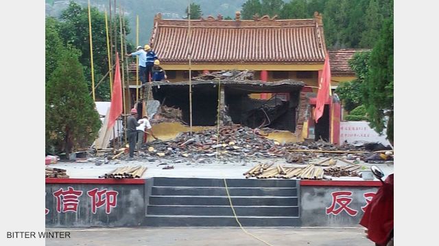 Bouddhisme en Chine,Temple bouddhiste,Démolition forcée 