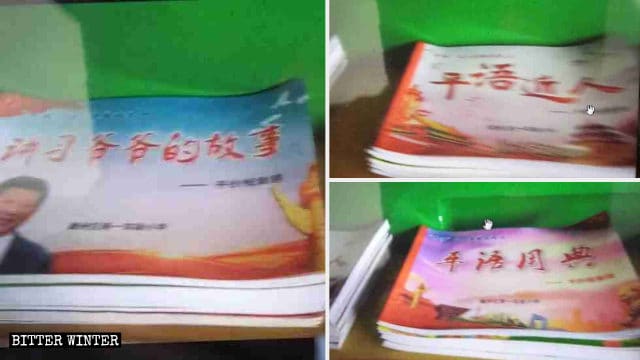 Les manuels Le discours de Ping rendu accessible au peuple, Les histoires de grand-père Xi, Le dictionnaire du discours de Ping, font leur entrée sur les campus.