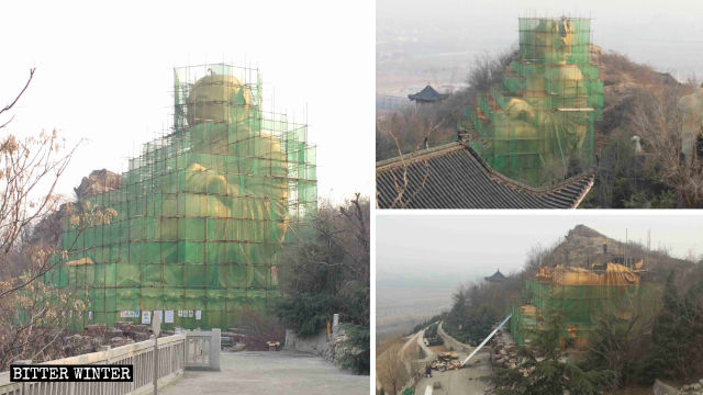 Il a fallu dix-sept jours pour démolir la statue de Maitreya du cimetière de Longfeng.