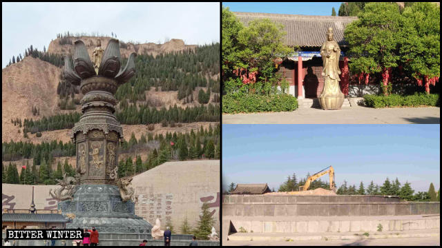 La statue de Guanyin a été démantelée en mai.