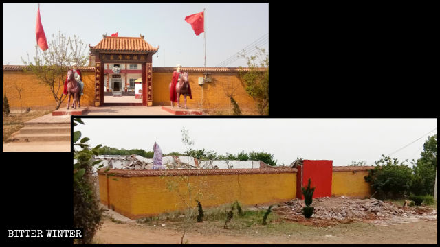 Le temple du président Mao Bouddha avant et après sa démolition