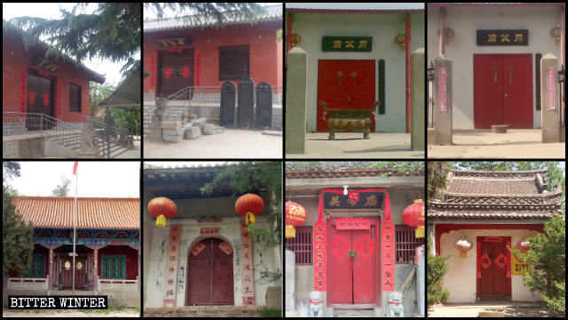 Dix-huit temples du bourg de Guangwu ont été fermés à la mi-mai.