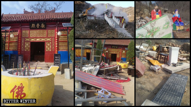 Les temples sur le mont Fenglong ont été démolis de force.