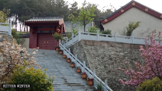 L’extérieur du temple de Fuhui dans le district de Huangpi.