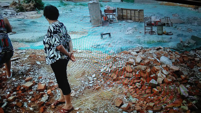 Les maisons de 57 ménages dans le village de Xiayuan transformées en ruines.