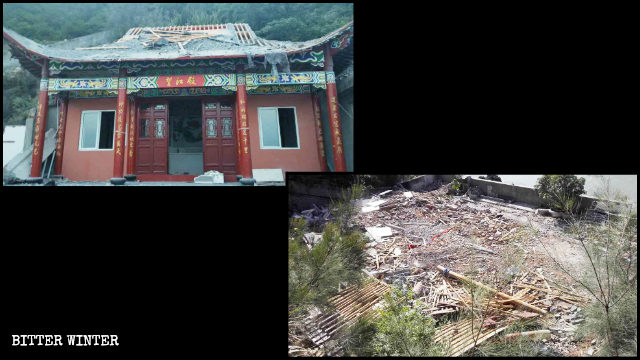 Un temple taoïste de la ville de Yuhuan a été démoli le 19 juillet.