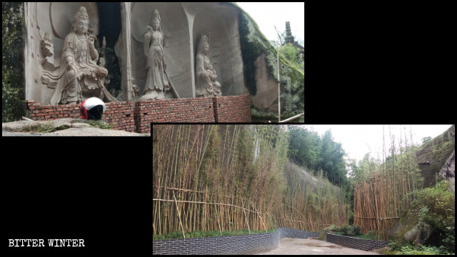 Trente-trois sculptures de Guanyin dans la région panoramique ont été cachées des visiteurs.