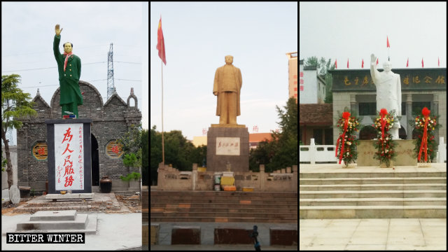 Des statues en plein air de Mao Zedong trônant majestueusement dans tout le pays.