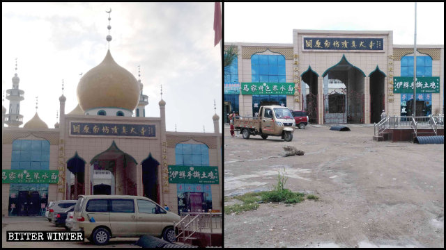 Les coupoles, les symboles du croissant de lune et de l’étoile de la grande mosquée de Nanfang, dans le district de Yuanzhou de Guyuan, ont été retirés.